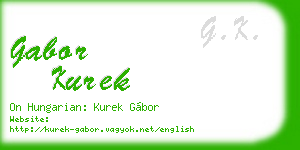 gabor kurek business card