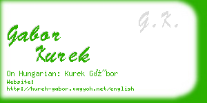 gabor kurek business card